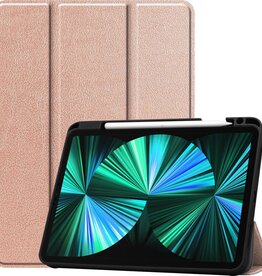 BASEY. BASEY. iPad Pro 12.9 inch (2021) Hoesje Bookcase met uitsparing Apple Pencil - Rose Goud