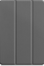 BASEY. Hoesje Geschikt voor iPad Pro 2021 (12,9 inch) Hoes Case Tablet Hoesje Tri-fold Met Uitsparing Geschikt voor Apple Pencil - Hoes Geschikt voor iPad Pro 12,9 inch (2021) Hoesje Hard Cover Bookcase Hoes - Grijs