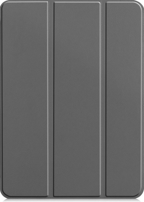 BASEY. Hoesje Geschikt voor iPad Pro 2021 (12,9 inch) Hoes Case Tablet Hoesje Tri-fold Met Uitsparing Geschikt voor Apple Pencil - Hoes Geschikt voor iPad Pro 12,9 inch (2021) Hoesje Hard Cover Bookcase Hoes - Grijs