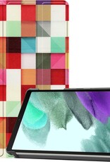 BASEY. Hoesje Geschikt voor Samsung Galaxy Tab A7 Lite Hoes Case Tablet Hoesje Tri-fold - Hoes Geschikt voor Samsung Tab A7 Lite Hoesje Hard Cover Bookcase Hoes - Blokken