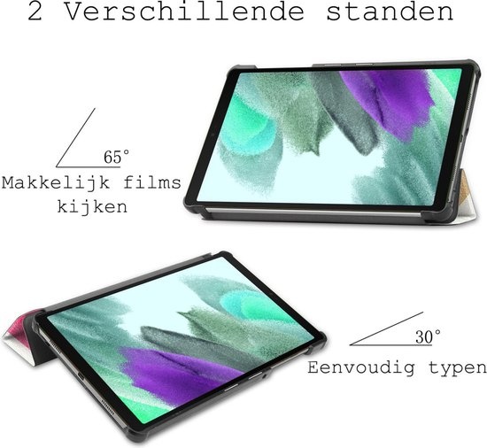 BASEY. Hoesje Geschikt voor Samsung Galaxy Tab A7 Lite Hoes Case Tablet Hoesje Tri-fold - Hoes Geschikt voor Samsung Tab A7 Lite Hoesje Hard Cover Bookcase Hoes - Blokken