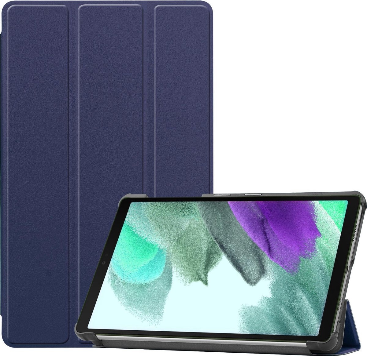 BASEY. Hoesje Geschikt voor Samsung Galaxy Tab A7 Lite Hoes Case Tablet Hoesje Tri-fold - Hoes Geschikt voor Samsung Tab A7 Lite Hoesje Hard Cover Bookcase Hoes - Donkerblauw