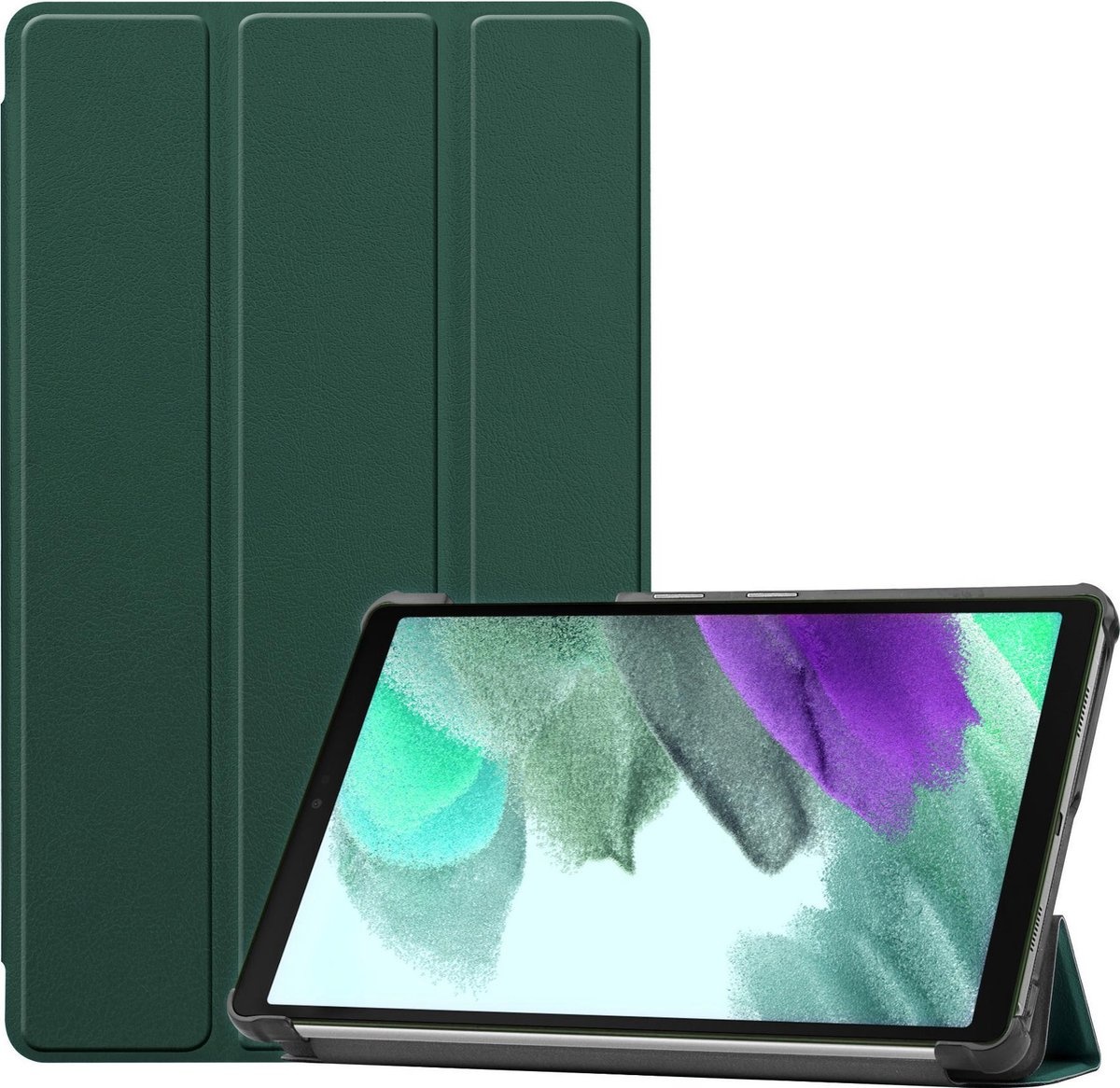 BASEY. Hoesje Geschikt voor Samsung Galaxy Tab A7 Lite Hoes Case Tablet Hoesje Tri-fold - Hoes Geschikt voor Samsung Tab A7 Lite Hoesje Hard Cover Bookcase Hoes - Donkergroen