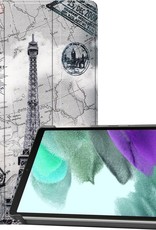 BASEY. Hoesje Geschikt voor Samsung Galaxy Tab A7 Lite Hoes Case Tablet Hoesje Tri-fold - Hoes Geschikt voor Samsung Tab A7 Lite Hoesje Hard Cover Bookcase Hoes - Eiffeltoren