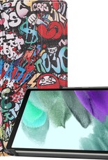 BASEY. Hoesje Geschikt voor Samsung Galaxy Tab A7 Lite Hoes Case Tablet Hoesje Tri-fold - Hoes Geschikt voor Samsung Tab A7 Lite Hoesje Hard Cover Bookcase Hoes - Graffity