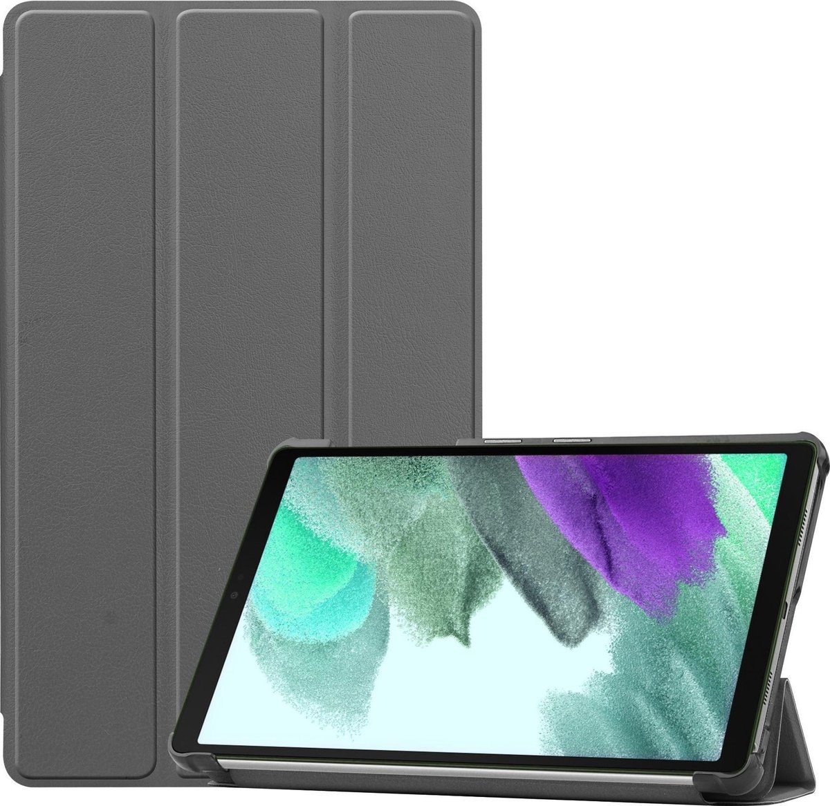 BASEY. Hoesje Geschikt voor Samsung Galaxy Tab A7 Lite Hoes Case Tablet Hoesje Tri-fold - Hoes Geschikt voor Samsung Tab A7 Lite Hoesje Hard Cover Bookcase Hoes - Grijs
