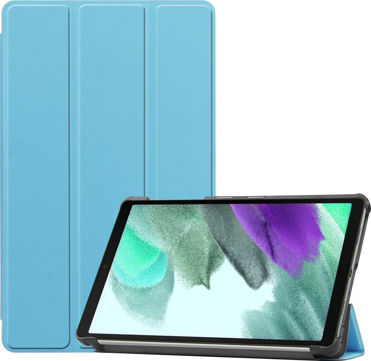 BASEY. Hoesje Geschikt voor Samsung Galaxy Tab A7 Lite Hoes Case Tablet Hoesje Tri-fold - Hoes Geschikt voor Samsung Tab A7 Lite Hoesje Hard Cover Bookcase Hoes - Lichtblauw
