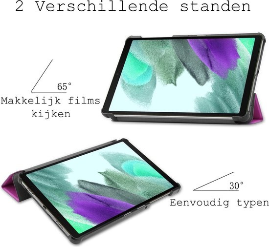 BASEY. Hoesje Geschikt voor Samsung Galaxy Tab A7 Lite Hoes Case Tablet Hoesje Tri-fold - Hoes Geschikt voor Samsung Tab A7 Lite Hoesje Hard Cover Bookcase Hoes - Paars