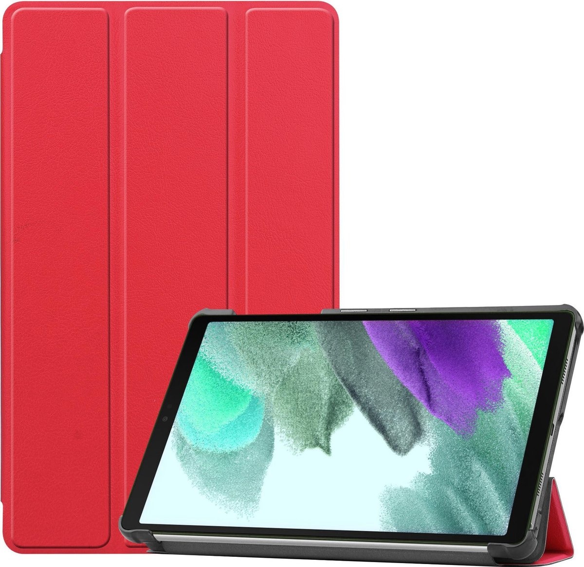 BASEY. Hoesje Geschikt voor Samsung Galaxy Tab A7 Lite Hoes Case Tablet Hoesje Tri-fold - Hoes Geschikt voor Samsung Tab A7 Lite Hoesje Hard Cover Bookcase Hoes - Rood