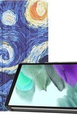 BASEY. Hoesje Geschikt voor Samsung Galaxy Tab A7 Lite Hoes Case Tablet Hoesje Tri-fold - Hoes Geschikt voor Samsung Tab A7 Lite Hoesje Hard Cover Bookcase Hoes - Sterrenhemel