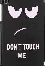 BASEY. Hoesje Geschikt voor Samsung Galaxy Tab A7 Lite Hoes Case Tablet Hoesje Tri-fold - Hoes Geschikt voor Samsung Tab A7 Lite Hoesje Hard Cover Bookcase Hoes - Don't Touch Me