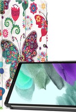 BASEY. Hoesje Geschikt voor Samsung Galaxy Tab A7 Lite Hoes Case Tablet Hoesje Tri-fold - Hoes Geschikt voor Samsung Tab A7 Lite Hoesje Hard Cover Bookcase Hoes - Vlinders
