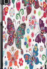 BASEY. Hoesje Geschikt voor Samsung Galaxy Tab A7 Lite Hoes Case Tablet Hoesje Tri-fold - Hoes Geschikt voor Samsung Tab A7 Lite Hoesje Hard Cover Bookcase Hoes - Vlinders