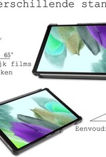 BASEY. Hoesje Geschikt voor Samsung Galaxy Tab A7 Lite Hoes Case Tablet Hoesje Tri-fold - Hoes Geschikt voor Samsung Tab A7 Lite Hoesje Hard Cover Bookcase Hoes - Zwart