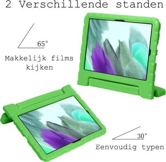 BASEY. Hoesje Geschikt voor Samsung Galaxy Tab A7 Lite Hoesje Kinder Hoes Shockproof Kinderhoes - Kindvriendelijk Hoesje Geschikt voor Samsung Tab A7 Lite Hoes Kids Case - Groen