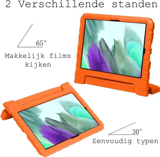 BASEY. Hoesje Geschikt voor Samsung Galaxy Tab A7 Lite Hoesje Kinder Hoes Shockproof Kinderhoes - Kindvriendelijk Hoesje Geschikt voor Samsung Tab A7 Lite Hoes Kids Case - Oranje