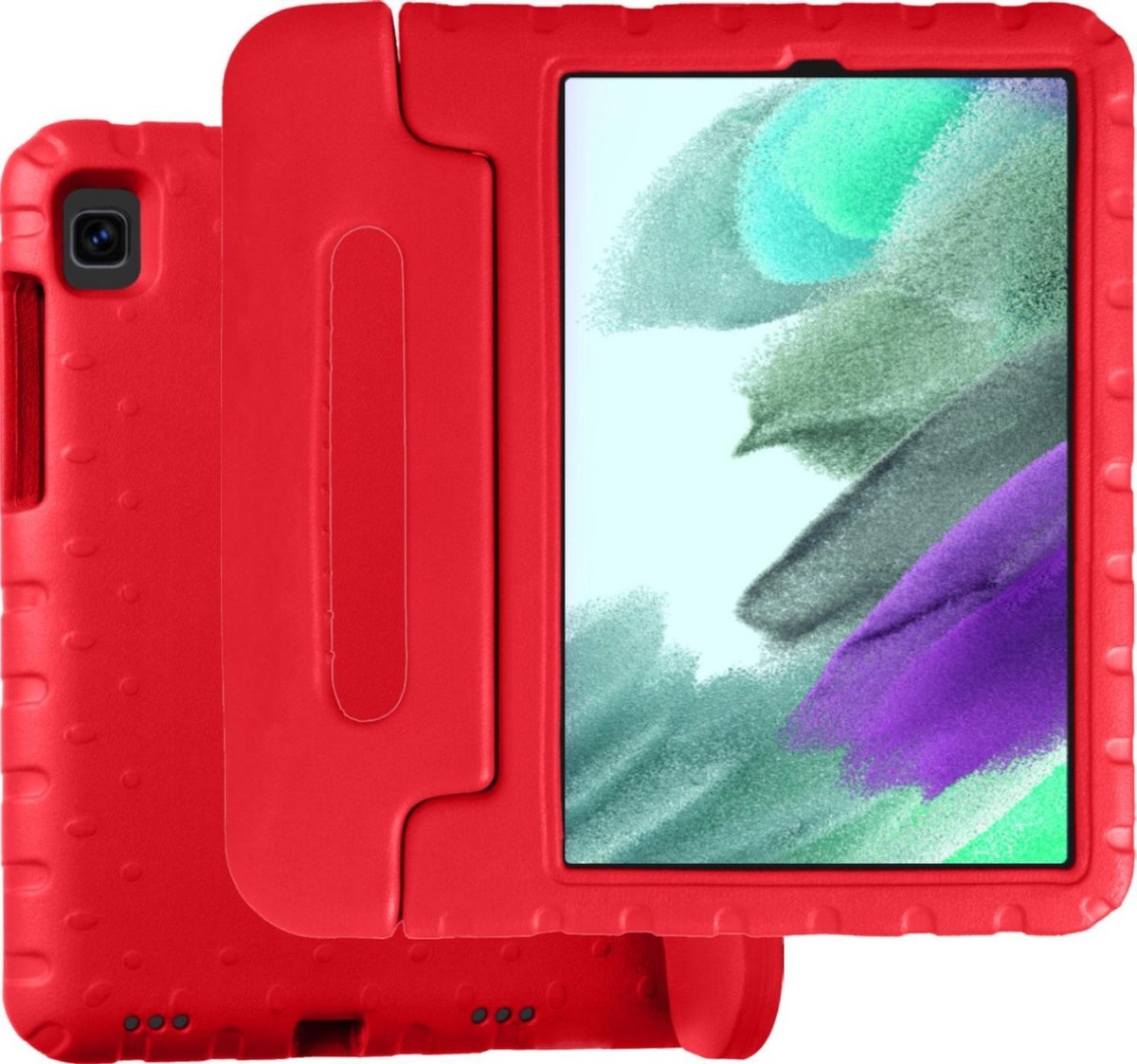 BASEY. Hoesje Geschikt voor Samsung Galaxy Tab A7 Lite Hoesje Kinder Hoes Shockproof Kinderhoes - Kindvriendelijk Hoesje Geschikt voor Samsung Tab A7 Lite Hoes Kids Case - Rood