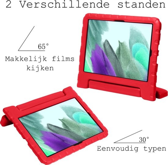 BASEY. Hoesje Geschikt voor Samsung Galaxy Tab A7 Lite Hoesje Kinder Hoes Shockproof Kinderhoes - Kindvriendelijk Hoesje Geschikt voor Samsung Tab A7 Lite Hoes Kids Case - Rood