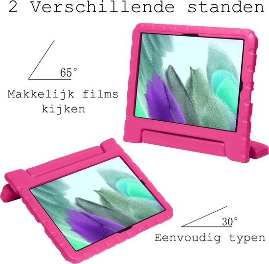 BASEY. Hoesje Geschikt voor Samsung Galaxy Tab A7 Lite Hoesje Kinder Hoes Shockproof Kinderhoes - Kindvriendelijk Hoesje Geschikt voor Samsung Tab A7 Lite Hoes Kids Case - Roze