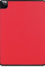 BASEY. Hoesje Geschikt voor iPad Pro 2021 (11 inch) Hoes Case Tablet Hoesje Tri-fold Met Uitsparing Geschikt voor Apple Pencil - Hoes Geschikt voor iPad Pro 11 inch (2021) Hoesje Hard Cover Bookcase Hoes - Rood