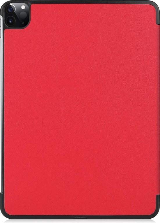 BASEY. Hoesje Geschikt voor iPad Pro 2021 (11 inch) Hoes Case Tablet Hoesje Tri-fold Met Uitsparing Geschikt voor Apple Pencil - Hoes Geschikt voor iPad Pro 11 inch (2021) Hoesje Hard Cover Bookcase Hoes - Rood
