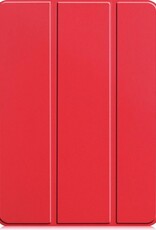 BASEY. Hoesje Geschikt voor iPad Pro 2021 (11 inch) Hoes Case Tablet Hoesje Tri-fold Met Uitsparing Geschikt voor Apple Pencil - Hoes Geschikt voor iPad Pro 11 inch (2021) Hoesje Hard Cover Bookcase Hoes - Rood