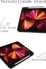 BASEY. Hoesje Geschikt voor iPad Pro 2021 (11 inch) Hoes Case Tablet Hoesje Tri-fold Met Uitsparing Geschikt voor Apple Pencil - Hoes Geschikt voor iPad Pro 11 inch (2021) Hoesje Hard Cover Bookcase Hoes - Rosé goud