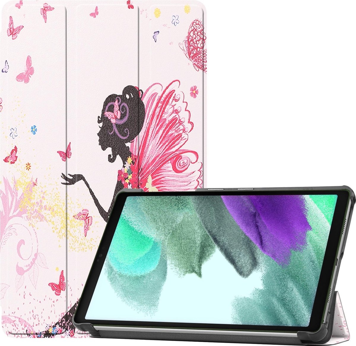 BASEY. Hoesje Geschikt voor Samsung Galaxy Tab A7 Lite Hoes Case Tablet Hoesje Tri-fold - Hoes Geschikt voor Samsung Tab A7 Lite Hoesje Hard Cover Bookcase Hoes - Elfje