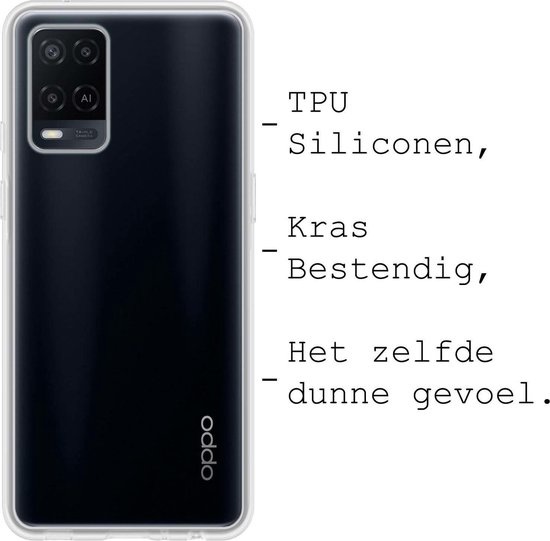 BASEY. Hoes Geschikt voor OPPO A54 Hoesje Siliconen Back Cover Case - Hoesje Geschikt voor OPPO A54 Hoes Cover Hoesje - Transparant