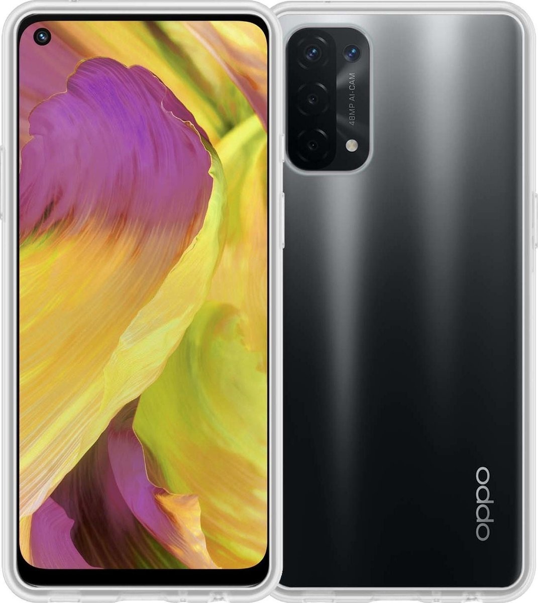 BASEY. Hoes Geschikt voor OPPO A54 5G Hoesje Siliconen Back Cover Case - Hoesje Geschikt voor OPPO A54 5G Hoes Cover Hoesje - Transparant