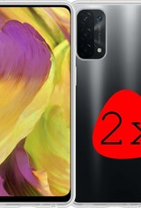 BASEY. Hoes Geschikt voor OPPO A54 5G Hoesje Siliconen Back Cover Case - Hoesje Geschikt voor OPPO A54 5G Hoes Cover Hoesje - Transparant - 2 Stuks