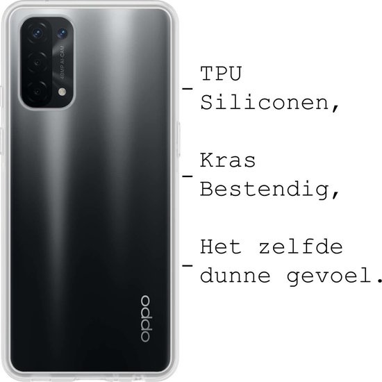 BASEY. Hoes Geschikt voor OPPO A54 5G Hoesje Siliconen Back Cover Case - Hoesje Geschikt voor OPPO A54 5G Hoes Cover Hoesje - Transparant - 2 Stuks