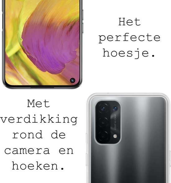 BASEY. Hoes Geschikt voor OPPO A54 5G Hoesje Siliconen Back Cover Case - Hoesje Geschikt voor OPPO A54 5G Hoes Cover Hoesje - Transparant - 2 Stuks