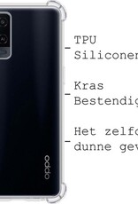 BASEY. Hoes Geschikt voor OPPO A54 Hoesje Shock Proof Case Hoes Siliconen - Hoesje Geschikt voor OPPO A54 Hoes Cover Shockproof - Transparant