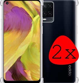 BASEY. BASEY. 2 PACK - Oppo A54 4G hoesje siliconen shockproof - Transparant