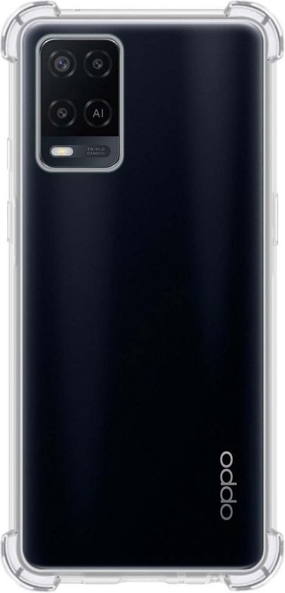 BASEY. Hoes Geschikt voor OPPO A54 Hoesje Shock Proof Case Hoes Siliconen - Hoesje Geschikt voor OPPO A54 Hoes Cover Shockproof - Transparant - 2 Stuks