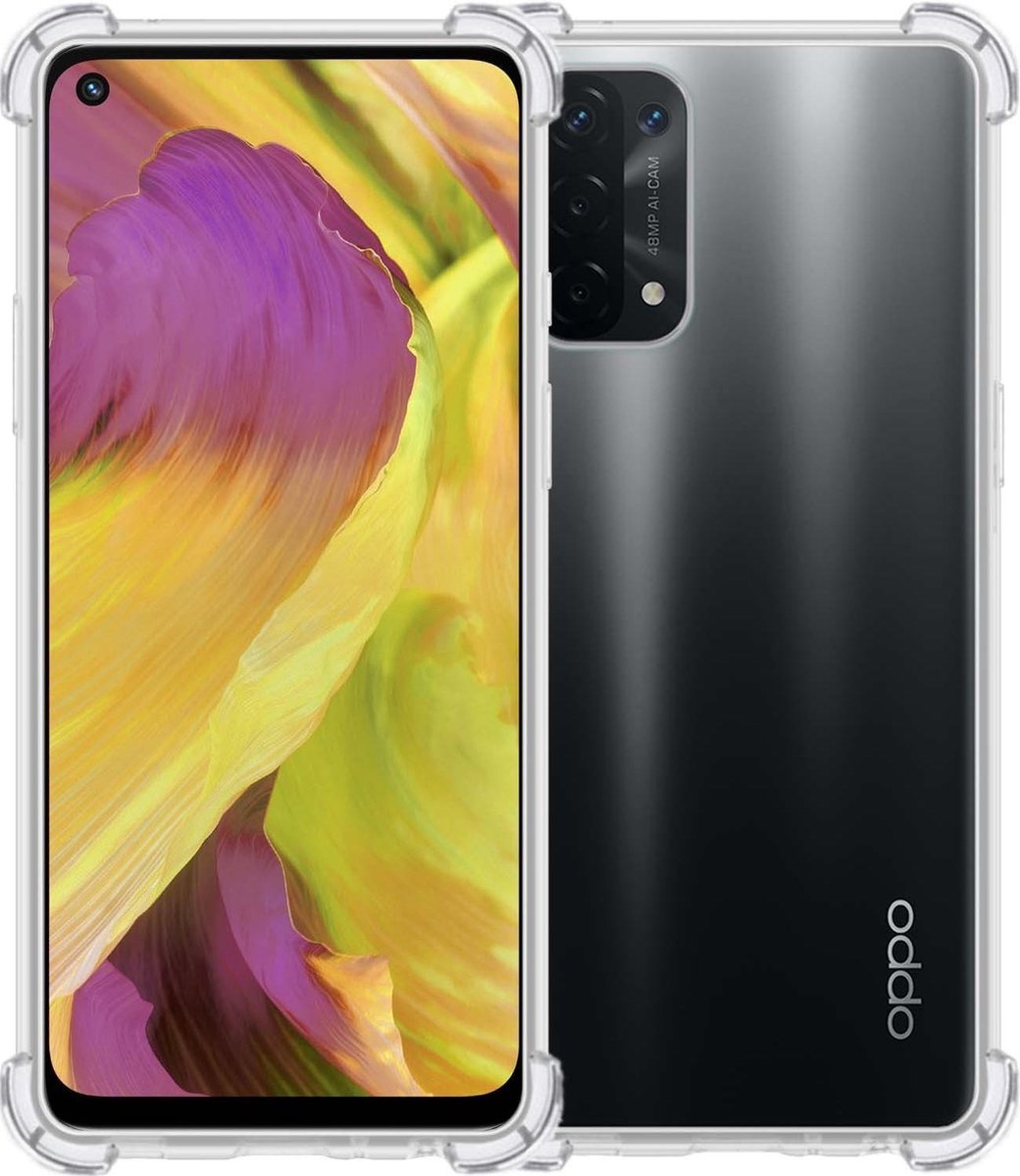 BASEY. Hoes Geschikt voor OPPO A54 5G Hoesje Shock Proof Case Hoes Siliconen - Hoesje Geschikt voor OPPO A54 5G Hoes Cover Shockproof - Transparant
