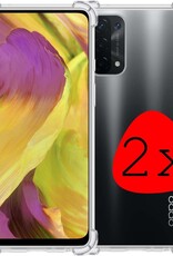 BASEY. Hoes Geschikt voor OPPO A54 5G Hoesje Shock Proof Case Hoes Siliconen - Hoesje Geschikt voor OPPO A54 5G Hoes Cover Shockproof - Transparant - 2 Stuks