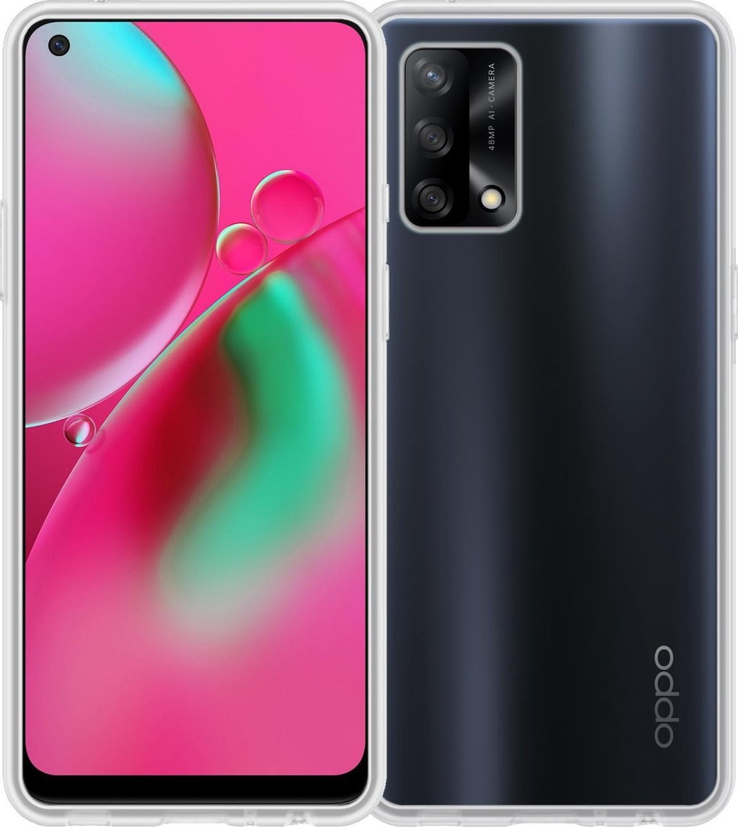BASEY. Hoes Geschikt voor OPPO A74 4G Hoesje Siliconen Back Cover Case - Hoesje Geschikt voor OPPO A74 4G Hoes Cover Hoesje - Transparant