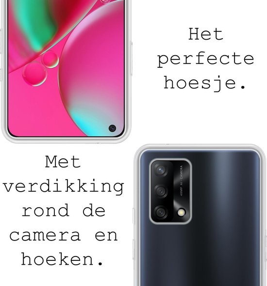 BASEY. Hoes Geschikt voor OPPO A74 4G Hoesje Siliconen Back Cover Case - Hoesje Geschikt voor OPPO A74 4G Hoes Cover Hoesje - Transparant