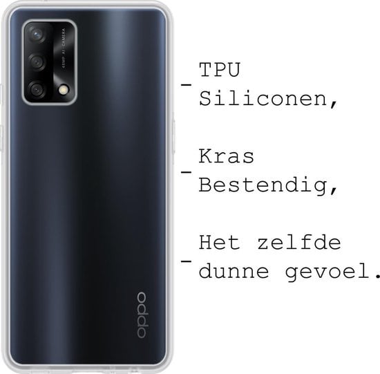 BASEY. Hoes Geschikt voor OPPO A74 4G Hoesje Siliconen Back Cover Case - Hoesje Geschikt voor OPPO A74 4G Hoes Cover Hoesje - Transparant - 2 Stuks