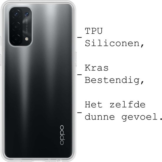 BASEY. Hoes Geschikt voor OPPO A74 5G Hoesje Siliconen Back Cover Case - Hoesje Geschikt voor OPPO A74 5G Hoes Cover Hoesje - Transparant