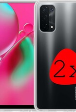 BASEY. Hoes Geschikt voor OPPO A74 5G Hoesje Siliconen Back Cover Case - Hoesje Geschikt voor OPPO A74 5G Hoes Cover Hoesje - Transparant - 2 Stuks