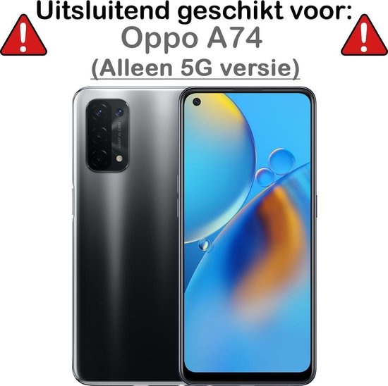 BASEY. Hoes Geschikt voor OPPO A74 5G Hoesje Siliconen Back Cover Case - Hoesje Geschikt voor OPPO A74 5G Hoes Cover Hoesje - Transparant - 2 Stuks