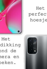 BASEY. Hoes Geschikt voor OPPO A74 5G Hoesje Siliconen Back Cover Case - Hoesje Geschikt voor OPPO A74 5G Hoes Cover Hoesje - Transparant - 2 Stuks