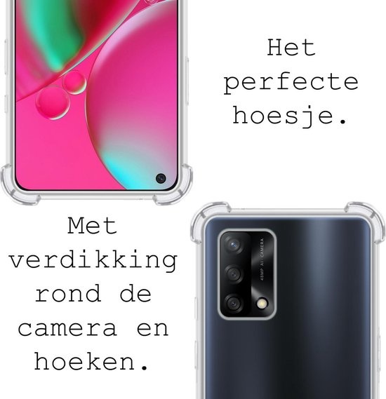 BASEY. Hoes Geschikt voor OPPO A74 4G Hoesje Shock Proof Case Hoes Siliconen - Hoesje Geschikt voor OPPO A74 4G Hoes Cover Shockproof - Transparant