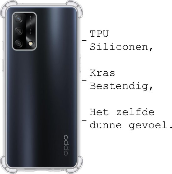 BASEY. Hoes Geschikt voor OPPO A74 4G Hoesje Shock Proof Case Hoes Siliconen - Hoesje Geschikt voor OPPO A74 4G Hoes Cover Shockproof - Transparant
