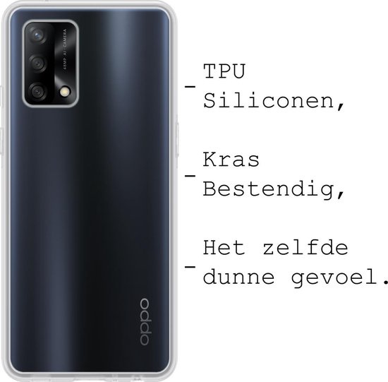 BASEY. Hoes Geschikt voor OPPO A74 4G Hoesje Shock Proof Case Hoes Siliconen - Hoesje Geschikt voor OPPO A74 4G Hoes Cover Shockproof - Transparant - 2 Stuks