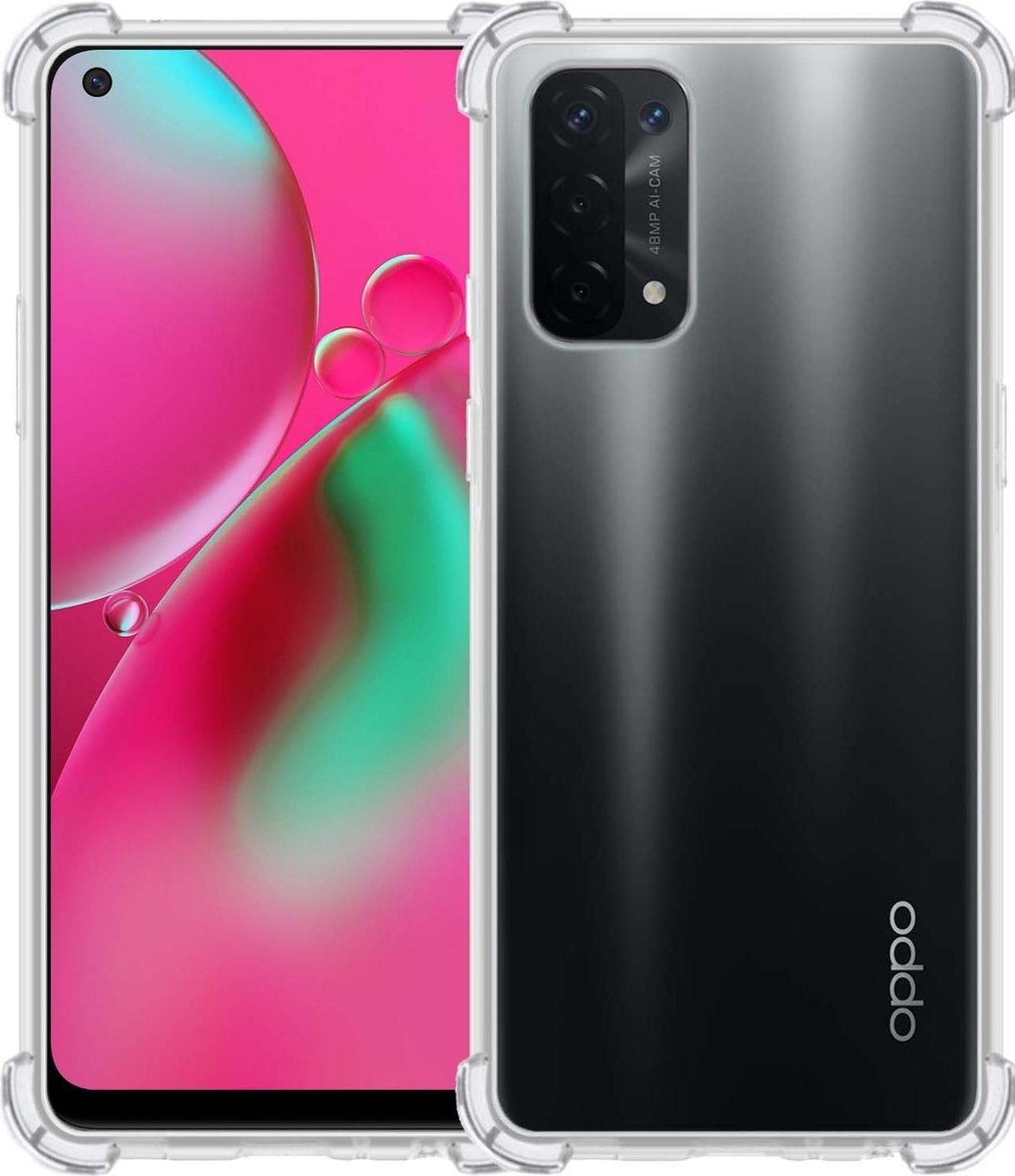 BASEY. Hoes Geschikt voor OPPO A74 5G Hoesje Shock Proof Case Hoes Siliconen - Hoesje Geschikt voor OPPO A74 5G Hoes Cover Shockproof - Transparant