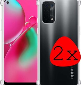 BASEY. BASEY. 2 PACK - Oppo A74 5G hoesje siliconen shockproof - Transparant